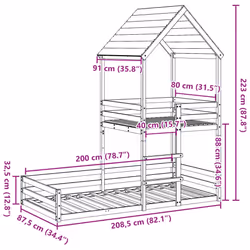 VidaXL 3282394 Lit pour enfant Blanc Bois - Vue supplémentaire 8