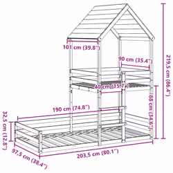 VidaXL 3282398 Lit pour enfant Marron Bois - Vue supplémentaire 8