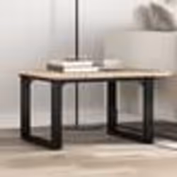 vidaXL Table basse cadre en O 60x60x40 cm bois de pin massif et acier