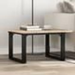vidaXL Table basse cadre en O 60x60x40 cm bois de pin massif et acier