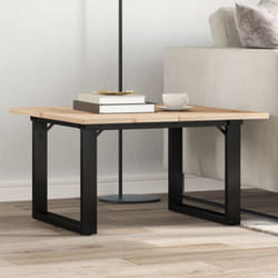 Table basse cadre en o 70x70x40 cm bois de pin massif et fonte Vidaxl