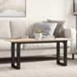 vidaXL Table basse cadre en O 110x40x45 cm bois de pin massif et acier