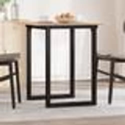 vidaXL Table à manger cadre en O 60x60x75 cm bois de pin massif acier