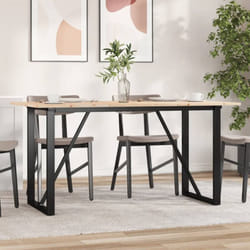 Vidaxl - Table à manger cadre en o 140x80x75 cm bois de pin massif fonte