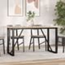 vidaXL Table à manger cadre en O 160x80x75 cm bois de pin massif acier