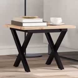vidaXL Table basse cadre en X 40x40x35 cm bois de pin massif et acier