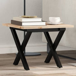 vidaXL Table basse cadre en X 40x40x35 cm bois de pin massif et acier