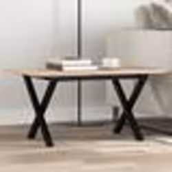 vidaXL Table basse cadre en X 80x50x40 cm bois de pin massif et acier