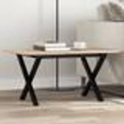 vidaXL Table basse cadre en X 80x50x40 cm bois de pin massif et acier