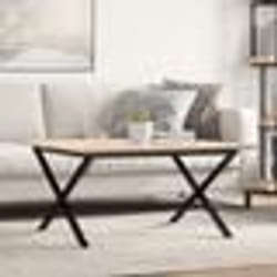 vidaXL Table basse cadre en X 80x80x45 cm bois de pin massif et acier