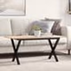 vidaXL Table basse cadre en X 90x40x45 cm bois de pin massif et acier