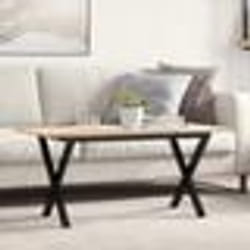 vidaXL Table basse cadre en X 90x40x45 cm bois de pin massif et acier