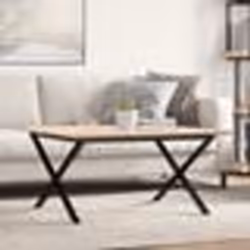 vidaXL Table basse cadre en X 90x90x45 cm bois de pin massif et acier