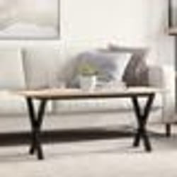 vidaXL Table basse cadre en X 110x40x45 cm bois de pin massif et acier