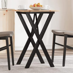 Vidaxl Table À Manger Cadre En X 50x50x75 Cm Bois De Pin Massif Acier