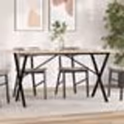 vidaXL Table à manger cadre en X 140x80x75 cm bois de pin massif acier