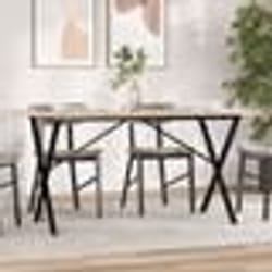 vidaXL Table à manger cadre en X 160x80x75 cm bois de pin massif acier