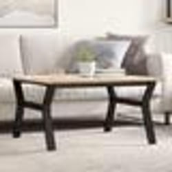 vidaXL Table basse cadre en Y 80x80x45 cm bois de pin massif et acier