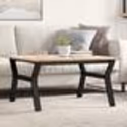 vidaXL Table basse cadre en Y 90x90x45 cm bois de pin massif et acier