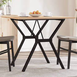 vidaXL Table à manger cadre en Y 80x80x75 cm bois de pin massif acier