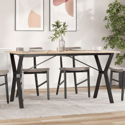 vidaXL Table à manger cadre en Y 160x80x75 cm bois de pin massif acier
