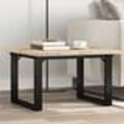 vidaXL Table basse cadre en O 70x70x40,5cm bois de pin massif et acier