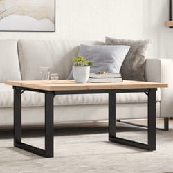 Vidaxl - Table basse cadre en o 80x80x45,5cm bois de pin massif et acier
