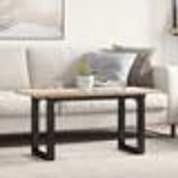 vidaXL Table basse cadre en O 90x40x45,5cm bois de pin massif et acier