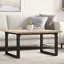 vidaXL Table basse cadre en O 90x90x45,5cm bois de pin massif et acier