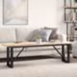 vidaXL Table basse cadre en O 160x40x45,5 cm bois de pin massif acier