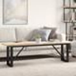 vidaXL Table basse cadre en O 160x40x45,5 cm bois de pin massif acier
