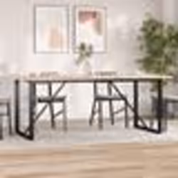 vidaXL Table à manger cadre en O 200x100x75,5 cm bois pin massif acier