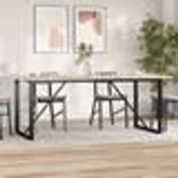 vidaXL Table à manger cadre en O 200x100x75,5 cm bois pin massif acier