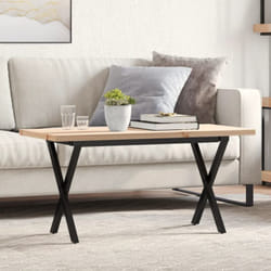Table basse cadre en x 90x40x45,5cm bois de pin massif et acier - Vidaxl