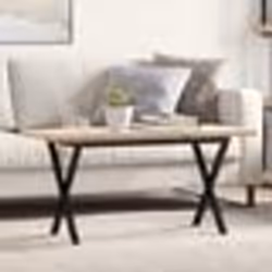 vidaXL Table basse cadre en X 100x50x45,5 cm bois de pin massif acier
