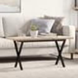 vidaXL Table basse cadre en X 100x50x45,5 cm bois de pin massif acier