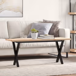 Ajoutez une touche d'élégance à votre salon avec cette table basse en bois ! Matériau durable : le bois de pin massif est un  ...