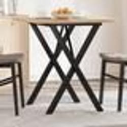 vidaXL Table à manger cadre en X 70x70x75,5cm bois de pin massif acier