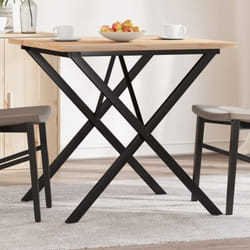 Vidaxl - Table à manger cadre en x 90x90x75,5cm bois de pin massif fonte
