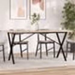 vidaXL Table à manger cadre en X 140x80x75,5 cm bois pin massif acier
