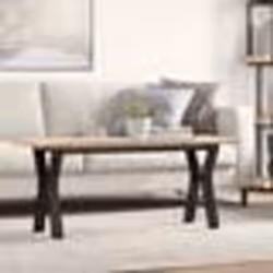 vidaXL Table basse cadre en Y 110x40x45,5 cm bois de pin massif acier