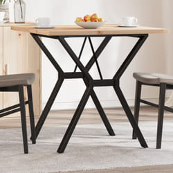 Table à manger cadre en y 80x80x75,5cm bois de pin massif acier - Vidaxl
