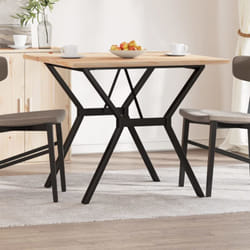 Table à manger cadre en y 90x90x75,5cm bois de pin massif acier - Vidaxl