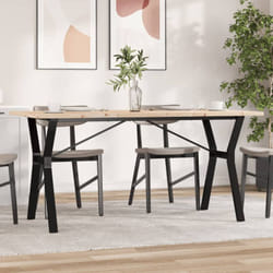 vidaXL Table à manger cadre en Y 160x80x75,5 cm bois pin massif acier