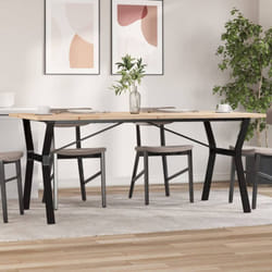 vidaXL Table à manger cadre en Y 180x90x75,5 cm bois pin massif acier