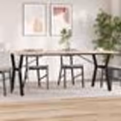 vidaXL Table à manger cadre en Y 200x100x75,5 cm bois pin massif acier