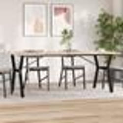 vidaXL Table à manger cadre en Y 200x100x75,5 cm bois pin massif acier