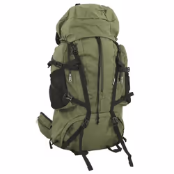 vidaXL Sac à dos de randonnée vert armée 80 L tissu oxford