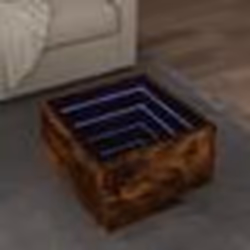 vidaXL Table d'appoint et LED chêne fumé 40x40x30 cm bois d'ingénierie