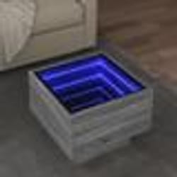 vidaXL Table d'appoint et LED sonoma gris 40x40x30cm bois d'ingénierie